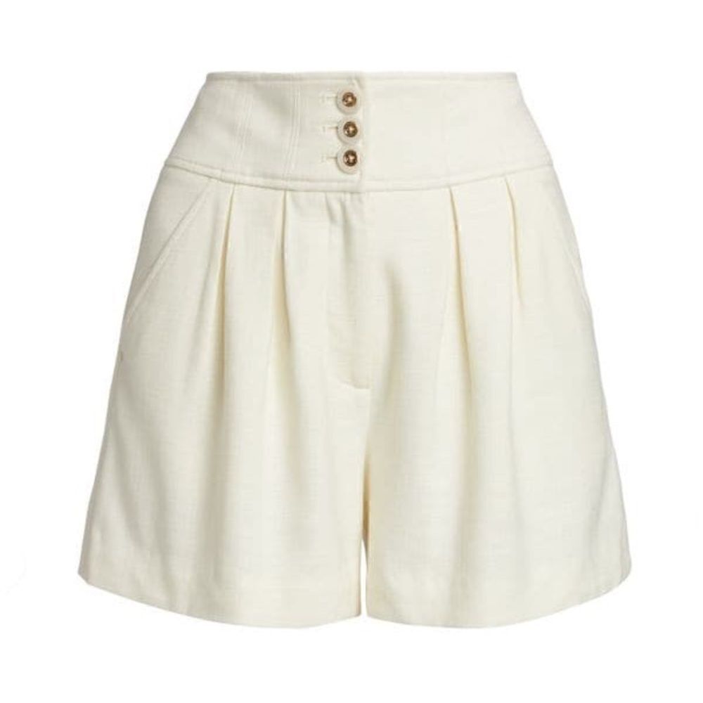 NWT Veronica Beard Alicia High-Rise Shorts Off White Sz 0 retail $ 348.00 - Picture 4 of 12